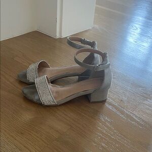 Limelight Silver Kids Dress Shoes with Rhinestone Accents